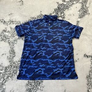 Tailorbyrd Shirt Mens Sz Medium Performance Golf Polo Colorful Navy Camo‎